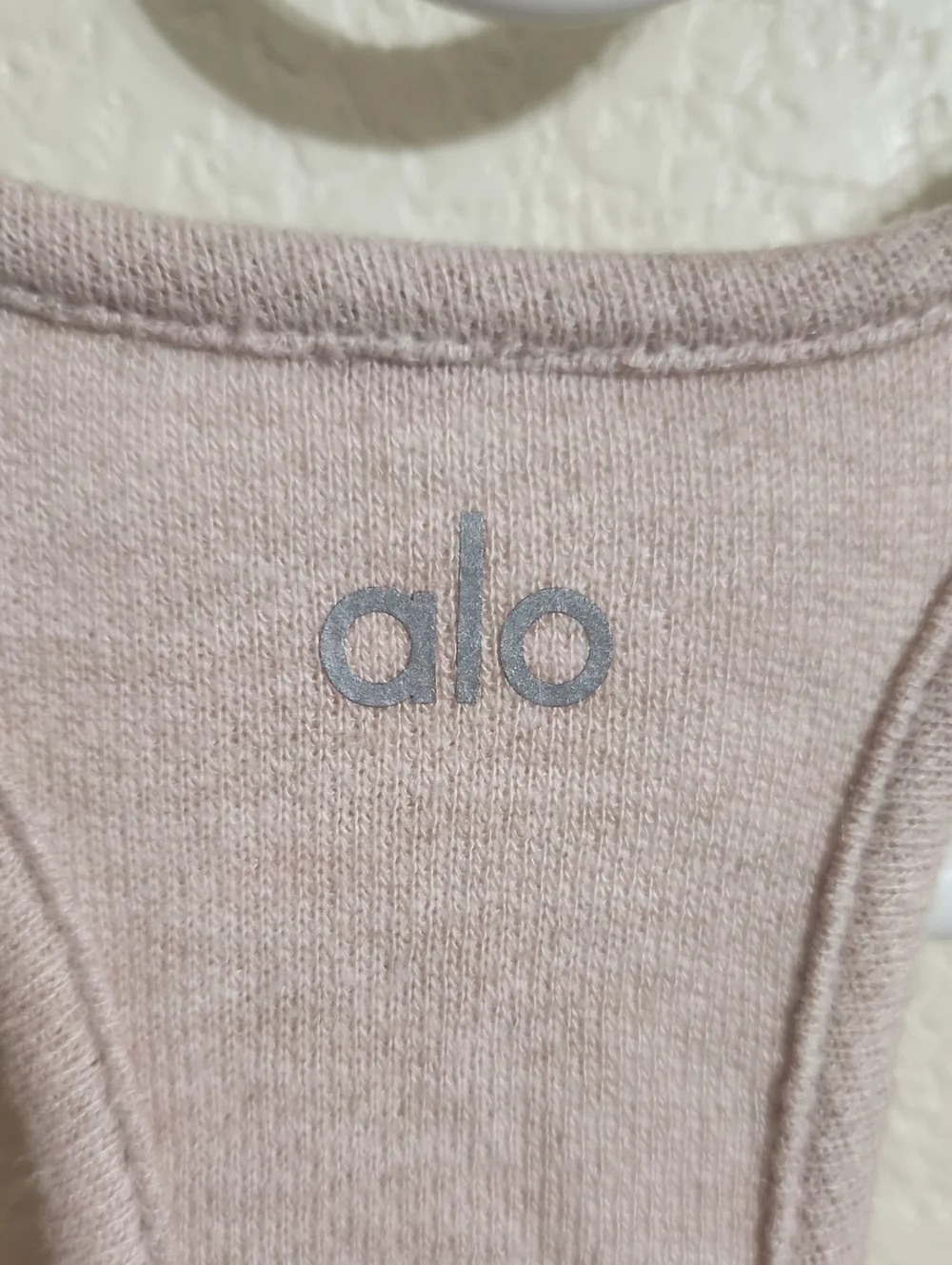 ALO Yoga Pure Tank Top Powder Pink Distressed Size Large Approx